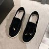 Suede Flat Bottomed Oversized Low Top Single Shoe for Women, with A Soft Sole and Lightweight Solid Color Sole, Suitable for Wearing On The Sole