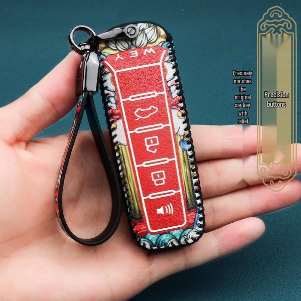 Applicable Leather Car Key Case for Great Wall WEY VV5, VV6, VV7s, GT P8 - National Tide Design.