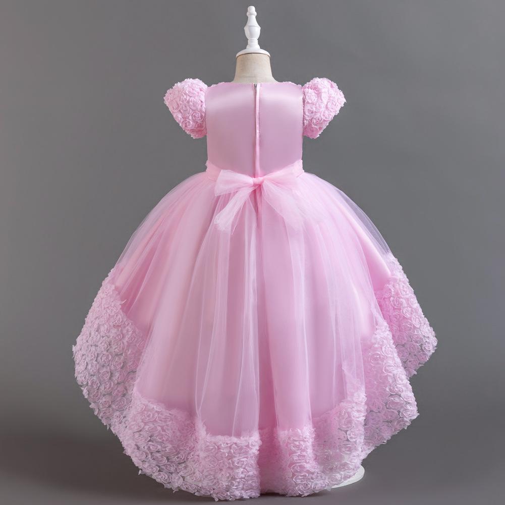 Children's Princess Dress Rose Flower Girl Wedding Dress Trailing Dress June 1 Children's Performance Dress  Little Girl's Favourite Dress Dresses