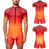 Costume da bagno intero da uomo a colori sfumati S-3XL Manica corta Zip frontale Pantaloncini a pantaloncino Tuta Rash Guard per Surf Nuoto Subacquea