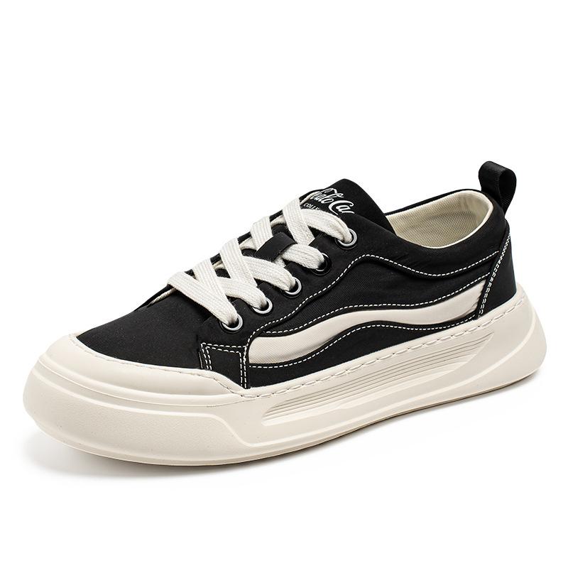 Canvas shoes men's summer breathable niche versatile sports board shoes junior high school students soft sole non-slip black casual shoes