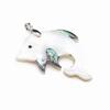 1Pc, Natural Shell Plastic Zinc Alloy Dolphin Pendant, Cute Animal Jewelry Gift for Women Girl, Beach Style Dolphin Charms for Jewelry Making DIY