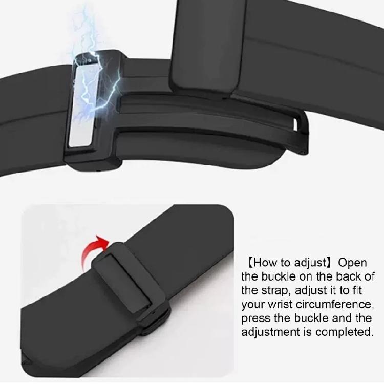 Versatile Silicone Watch Strap with Magnet Stylish Magnetic Silicone Band Sweat Resistant Watch Band for Watch Fit3
