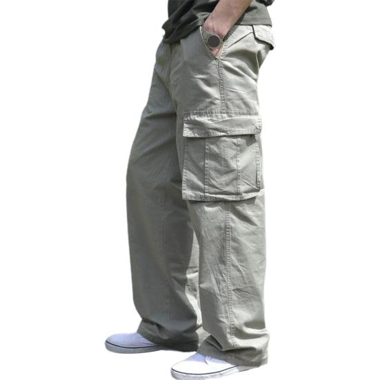 

Men Cargo Pants Wide Leg Multi Pockets Streetwear Autumn Loose High Waist