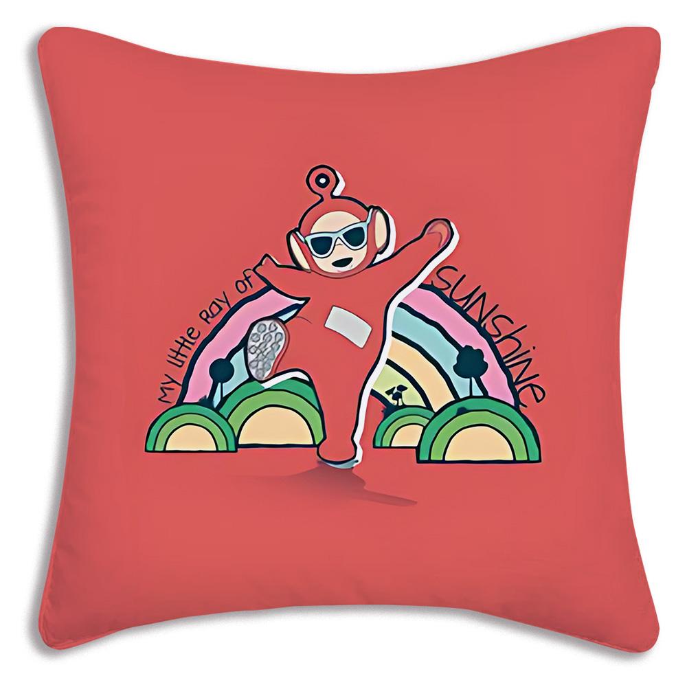 Cute Cartoon For Teletubbiess Pillow Covers Cartoon Sofa Decorative Home Double-sided Printing Short Plush Cute Cushion Cover
