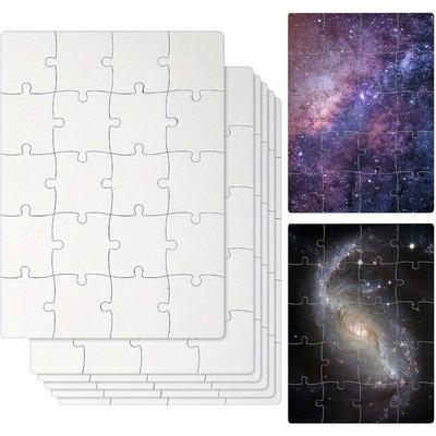 6 Stück DIY Sublimationsrohlinge Puzzles - A5 Größe, Weißes Papier Puzzlespiel für Wärmeübertragung & Druck-Bastelarbeiten, Sternenhimmel-Thema