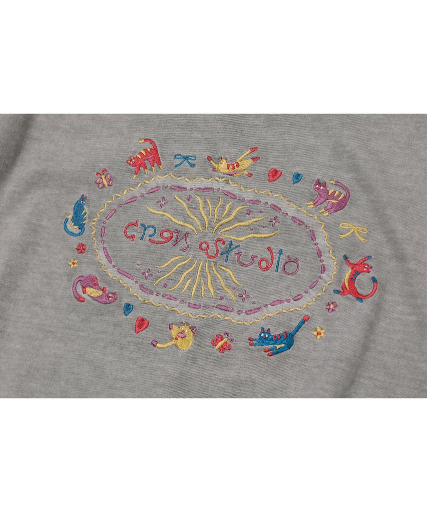 CPGN STUDIO Cat Stitch Pigment Short Sleeve Tee Ghost Grey