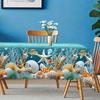 Rechteckige Tischdecke im Blue Ocean-Thema für Tischdekoration Sommer Seestern Muschel Koralle Küche Esstischdecke Feiertagsparty-Dekoration
