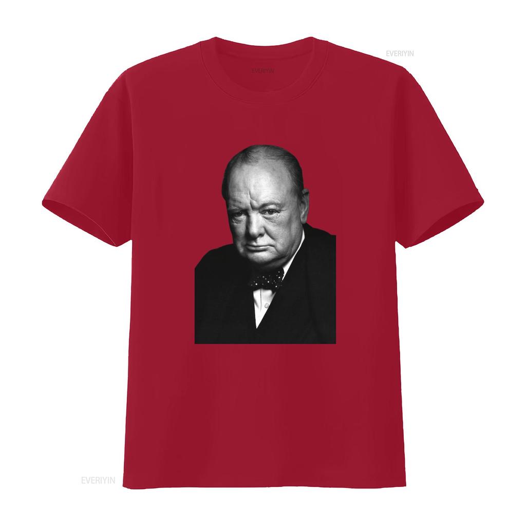 Winston Churchill Great Britain United Kingdom England Vintage Portrait T Shirt Vintage Washed Designer Clothes Unisex Homme
