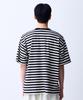 ADERNM Summer Daily Big Stripe Crop V-Neck T-Shirt White