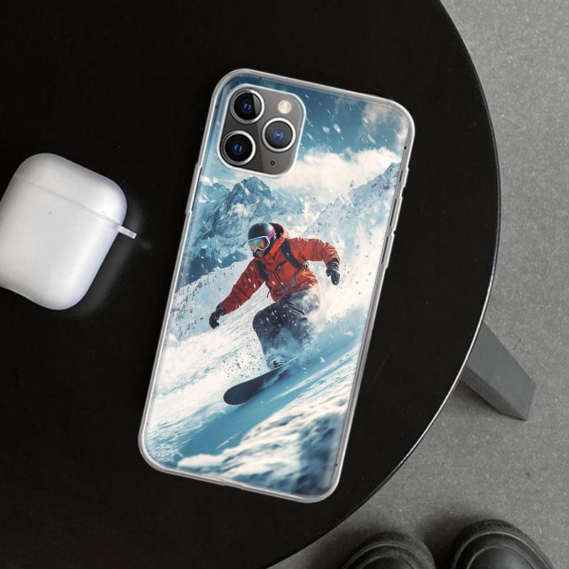 

Adventure Snowboarding Extreme Phone Case Cover for iPhone 11 12 13 Mini 14 15 Plus 16 Pro Max 17 Air 7 8 + SE Art Customized Fu iPhone 13 Mini