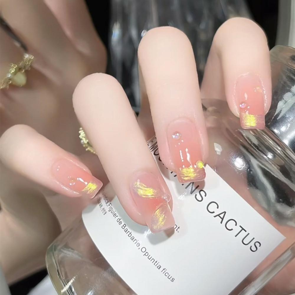 

Квадратная головка французские накладные ногти средней длины накладные ногти водонепроницаемые накладные ногти для женщин BY1088