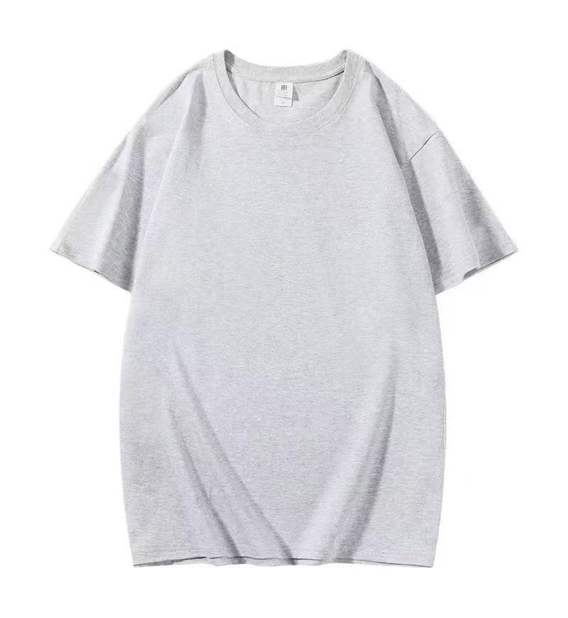 100% Pure Cotton Heavyweight 250g Solid Color Round Neck Casual Short Sleeve T-shirt