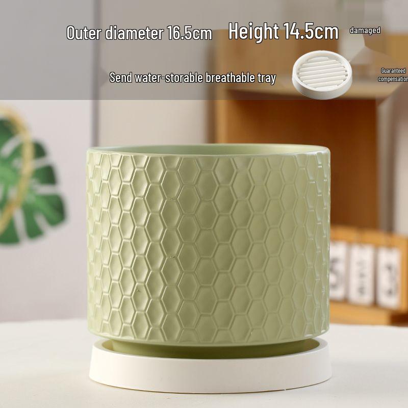 Nordic Style White Ceramic Succulent Pot with Four Compartments