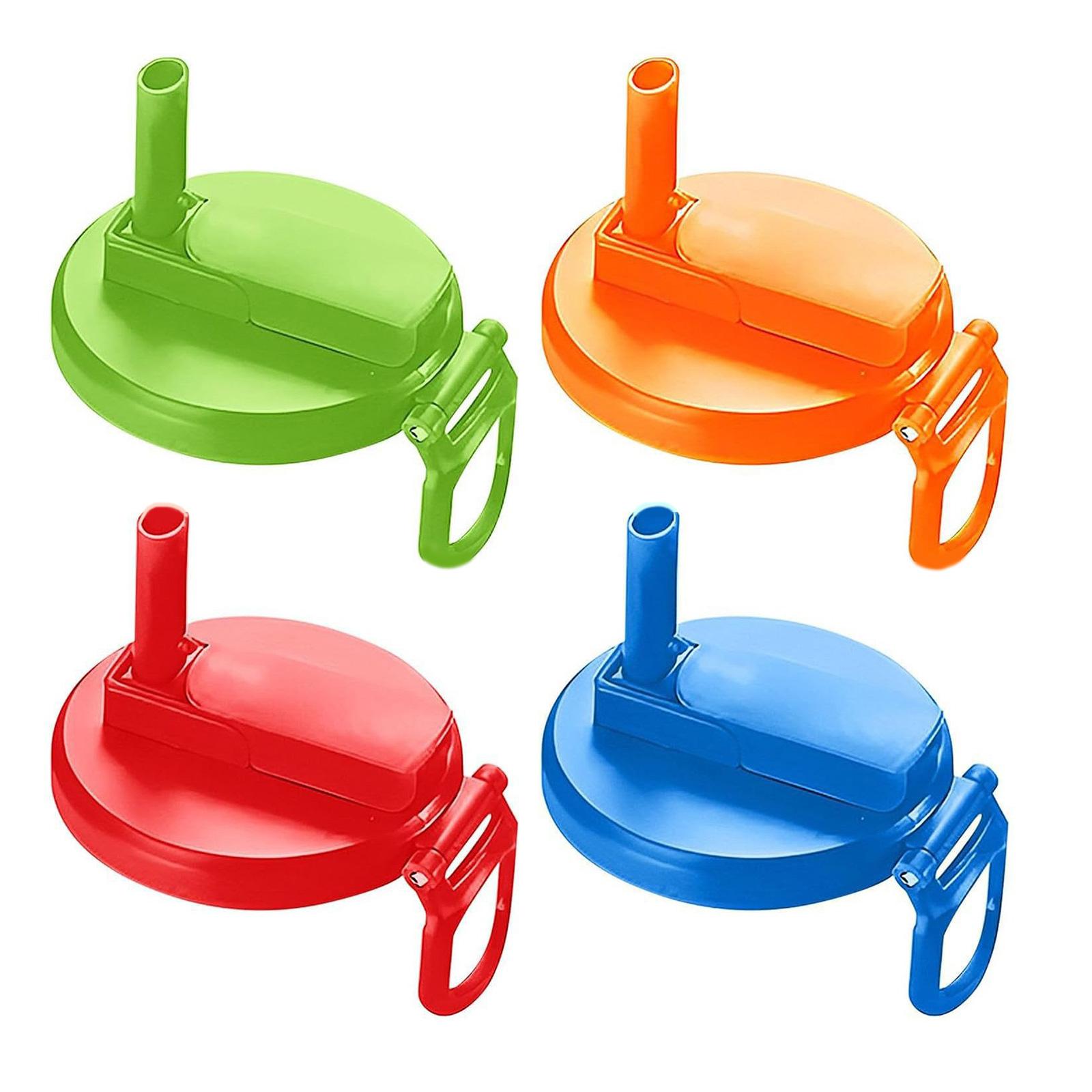 

Упаковка из 4 силиконовых крышек для банок с трубочкой для газированных напитков и пива, крышка для сока, не проливающаяся для активного отдыха на природе A