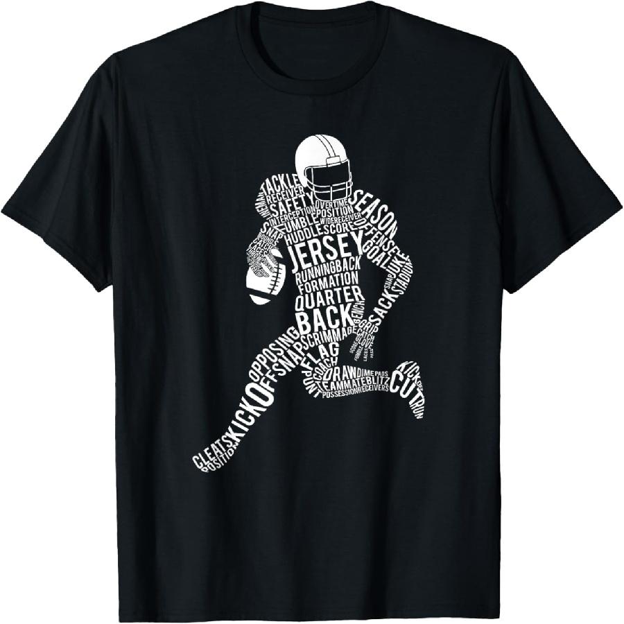 

Football Player Typography T-Shirt XXXXXL чорний