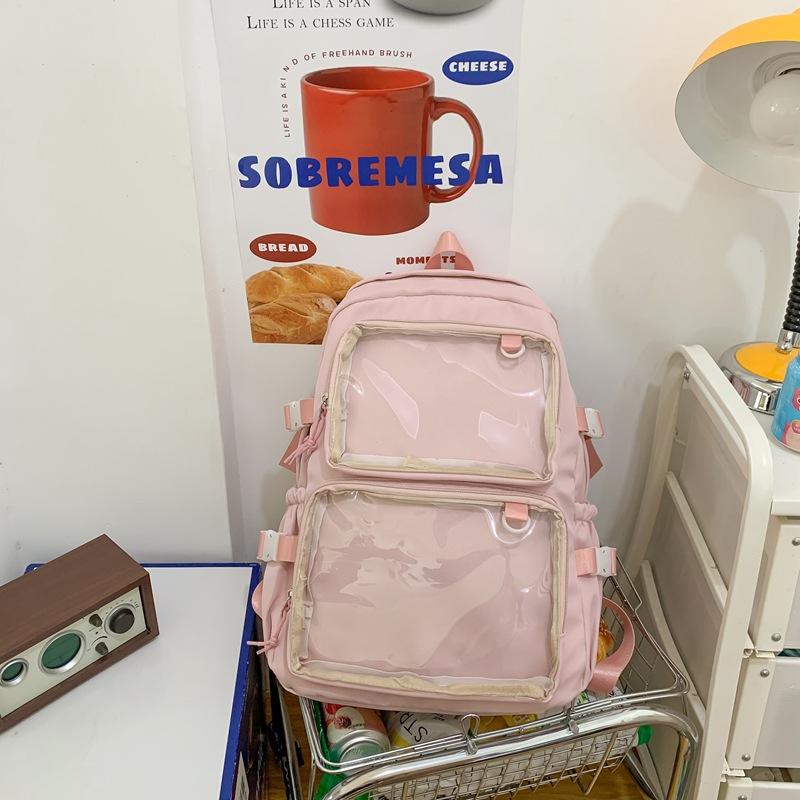 Schoolbag New Transparent Backpack Lightweight Simple Middle School Backpack Korean Version Casual Large Capacity Japanese Ins Small Fresh