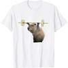 Capybara Weightlifting Graphic Tee Funny Body Building Print Casual Crewneck Tshirt For Men