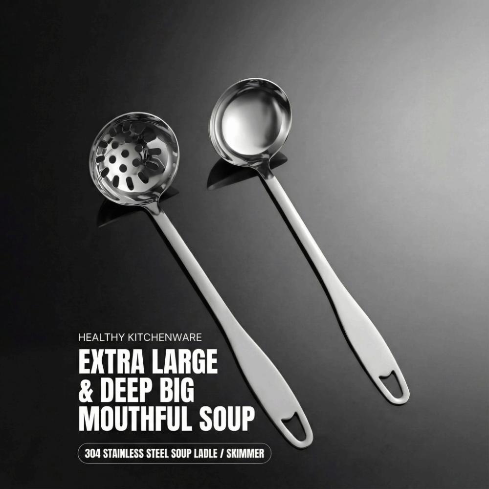 Anti Scald Soup Spoon Colander Long Handle Cooking Utensils Kitchen Tableware  Hotpot Serving