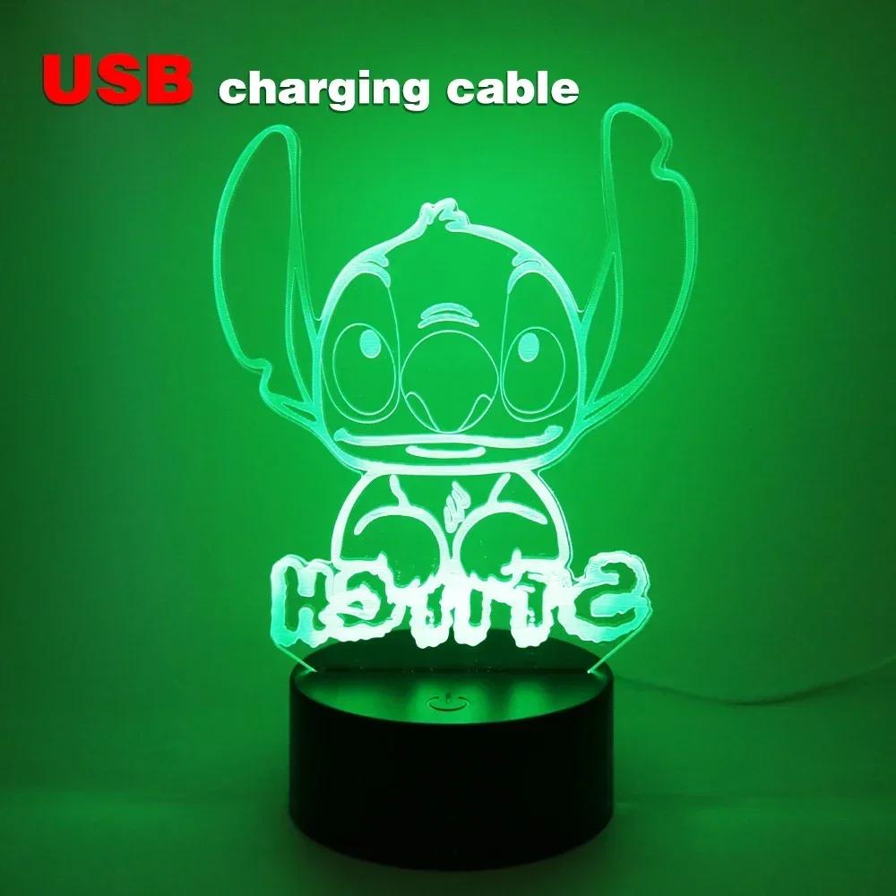 Led Cute Touch Lamp Anime Stitch Gaming Bedroom Decoration Usb Night Lights Kids Birthday Personalized Gift Aesthetic Room Decor
