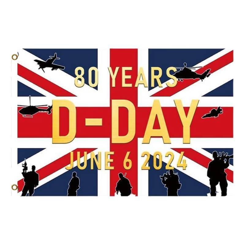 80. Jahrestag des D-Day Flagge Gedenkflagge Polyesterbanner