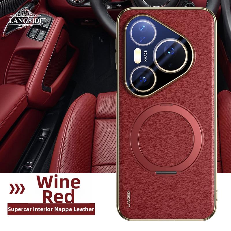

Magnetic Leather Case for Huawei Pura 80 70 Pro Pro+ Ultra 360 Rotating Stand Shockproof for MagSafe Cover with Glass Lens Film Huawei Pura 80