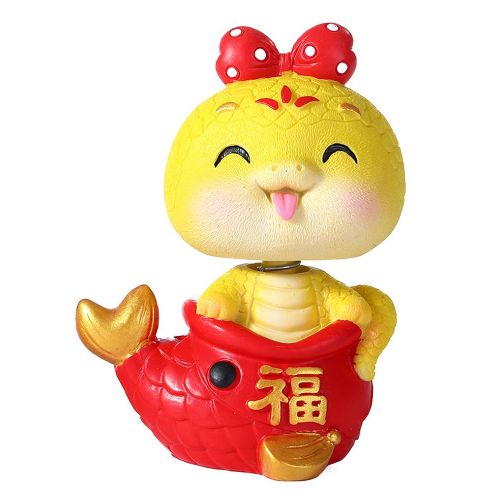 2025 Rok Węża Ornament Kreskówkowy Szczęśliwy Wąż Figurka Mikro Krajobraz Wnętrze Samochodu Dekoracja na Biurko Domowe