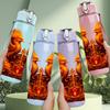 1PC Dual Phoenix Fire Bird Creature Print 750ml Color Plastic Sports Water Bottle Leakproof Flip Straw Lid Suitable for Sports Office Home Use