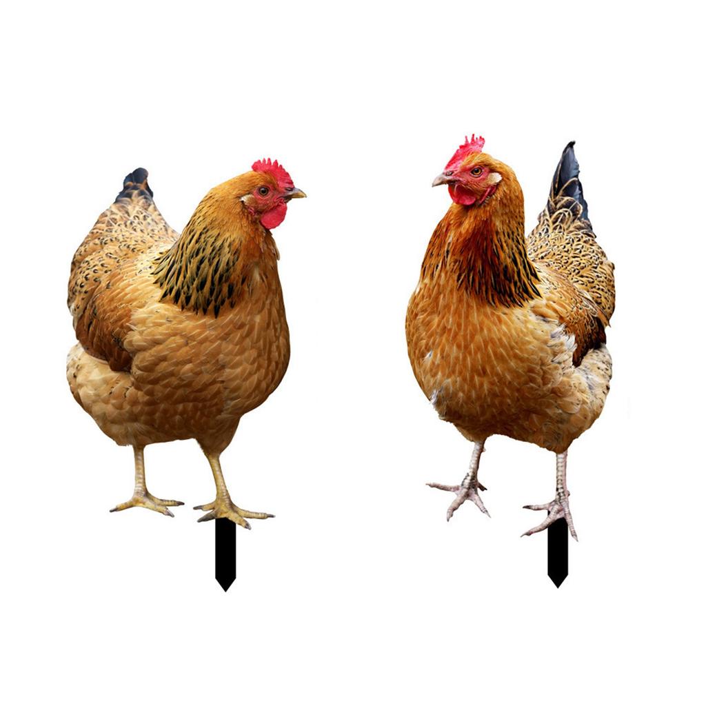 Realistyczne Statuetki Kurczaków, Akrylowe Koguty Wbijane w Ziemię, Rzeźby Zwierząt Dekoracja, Ozdoby Kurczaki Dekoracja Artystyczna Ogrodu Na Tył Podwórka Taras 2 szt.