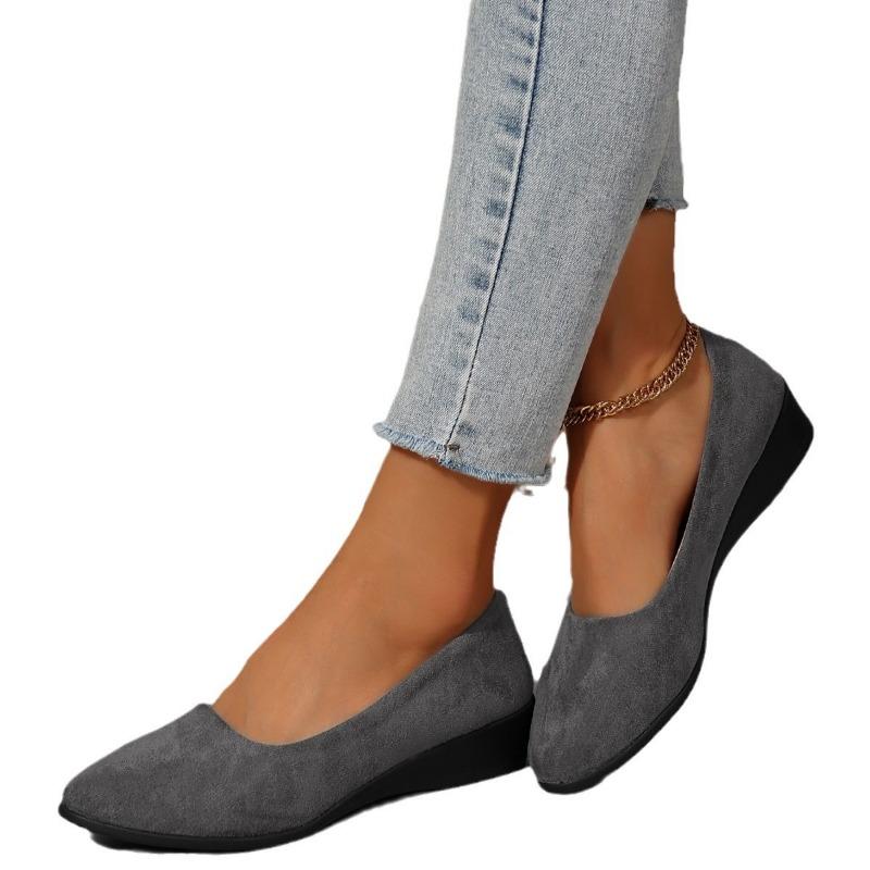 Spring New Pointed Women's Shoes Shallow Bevel Heel Single Shoes Women's Doudou Shoes Sports and Leisure Shoes Women