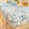 Winter Bed Sheets for Winter Rabbit Fleece Solid Color Fitted Bed Sheet Fluffy Plush Bed Cover Warm Mattress Protector Bed