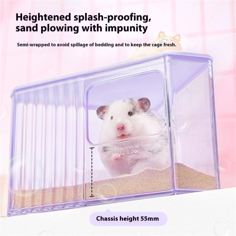 Hamster Bathtub Box for Small Animals Hamster Bath Accessories Dust Bath Pet Hamster Bathtub Digging Sand Container
