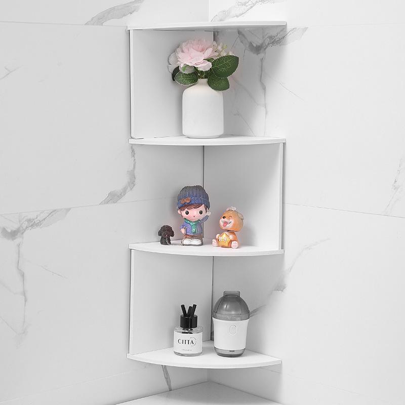 Wall-Mounted Triangular Corner Shelf Rack - Multi-Layer Kitchen Storage Bookshelf