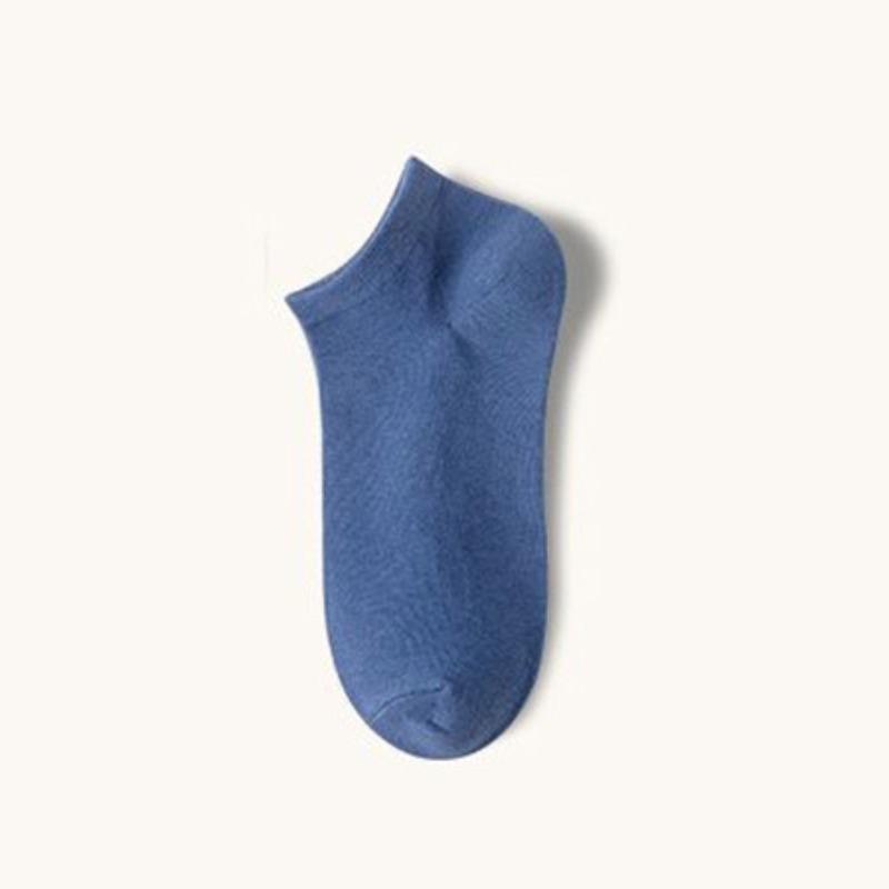 Men's Summer Pure Color Thin Style Breathable Sweat Absorbing Boneless Short Cotton Socks