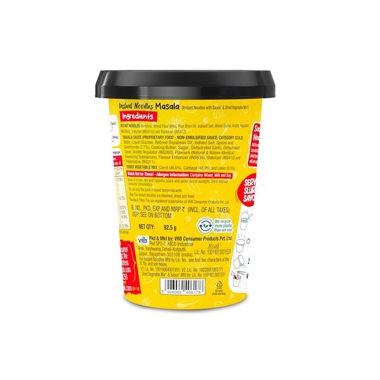 VEEBA Wok Tok Instant Cup Masala Noodles | Made with no palm oil| no maida | no added MSG, 92.5 gram