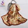 BYSIFA|Winter Blue Red Silk Shawl Scarf New Floral Long Scarves Hijabs Printed Fashion Accessories Brand Head Neck Scarves Wraps