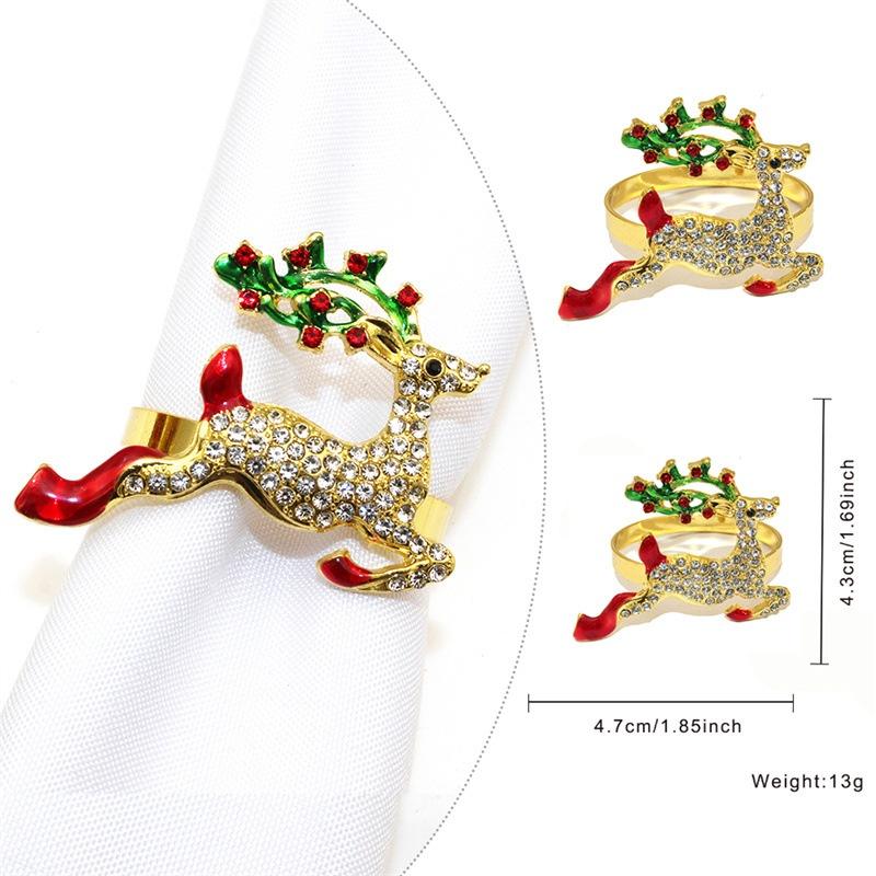 6Pcs Xmas Napkin Holder Rings Wreath Christmas Napkin Rings For Holiday Party Dinner Table Decoration