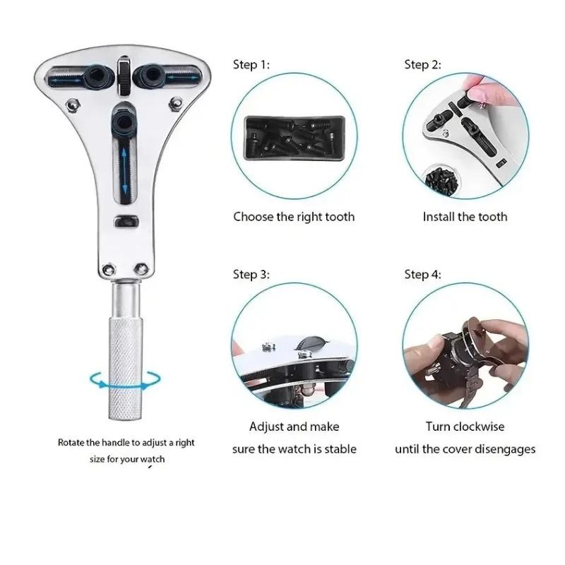 2025 New 3 Claw Watch Case Opener Adjustable Screw Back Remover Wrench Replace Battery After Repairing Tool Bottom Cap