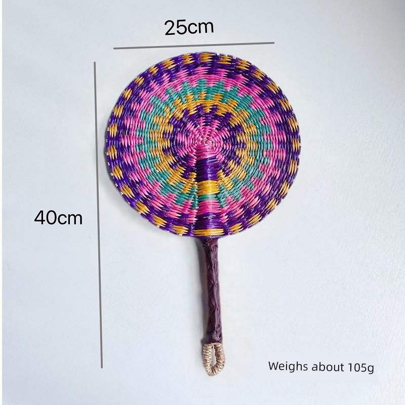 High-End Summer Straw Fan, Hand-Woven from Seagrass, for Cooling, Baby Decoration, Traditional Summer Mosquito-Repelling Hand Fan