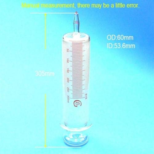 Glass Syringe Glass Enema Sausage Device Large Diameter Glass Sample Extraction Injector 150ml/200ml/300ml/500ml (300ml)