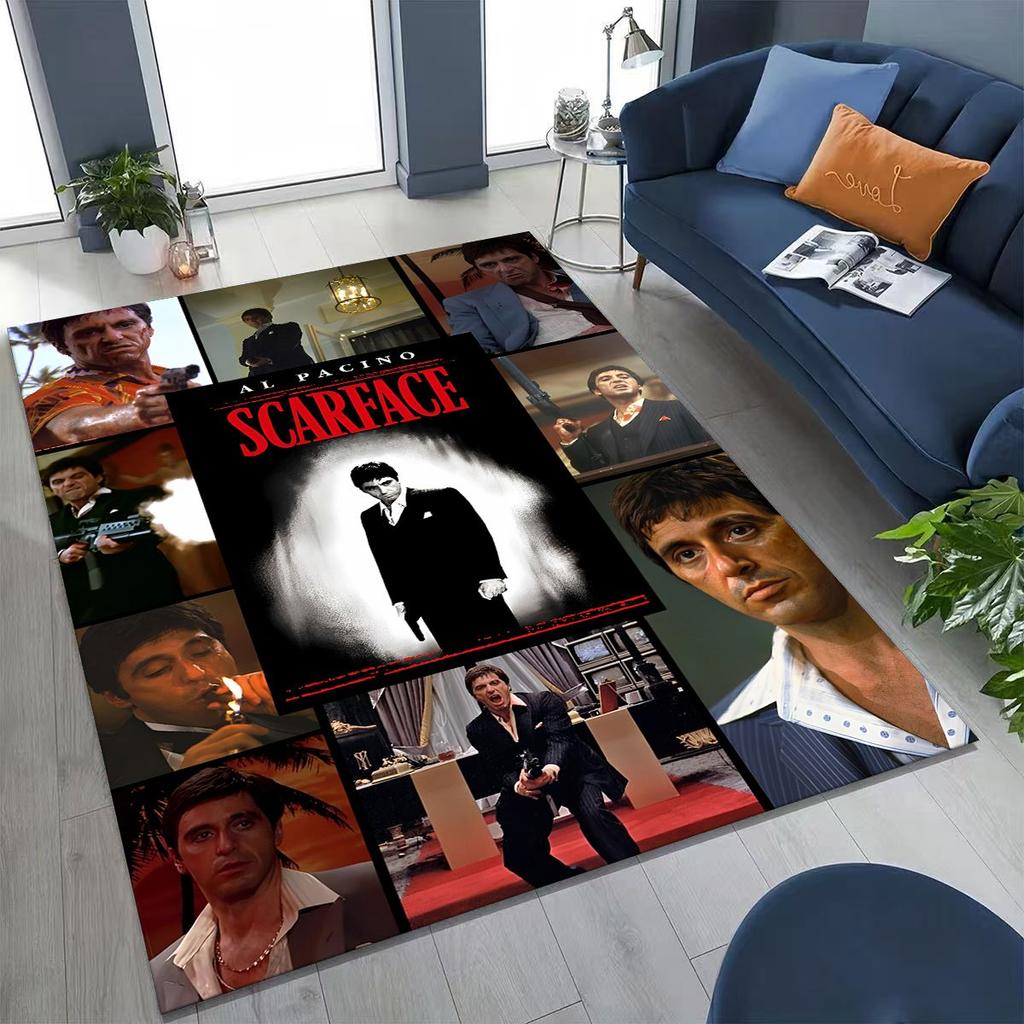 Classic Scarface Tony Montana Movie Art Carpet Rug for Bedroom Living Room Sofa Home Doormat Decor,Large Kids Non-slip Floor Mat