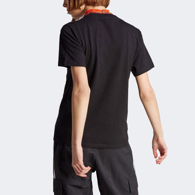Adidas Originals Adicolor Classics Trefoil Logo Print Short Sleeve T-Shirt Women Tops Black IK4035