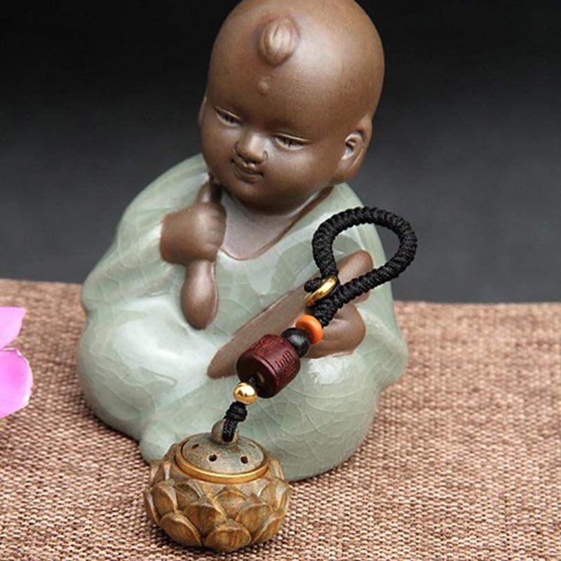 1Pc Hollow Box Pendant Accessories Portable Mini Lotus Sandalwood Sachet Medicine Pill Case Storage