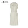 Edition Women's Sleeveless Stand-up Collar Cotton Shirt Dress