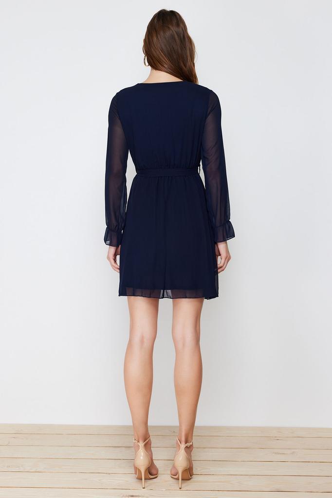 Dámské stylové šaty Černé tkané dvouřadé s páskem