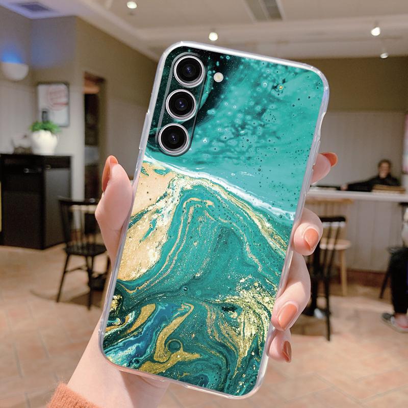For Samsung Galaxy S24 Case S24 Plus S 24 Ultra Phone Cover Marble Clear Coque Soft TPU Fundas For Samsung S25 FE S25+ Shell
