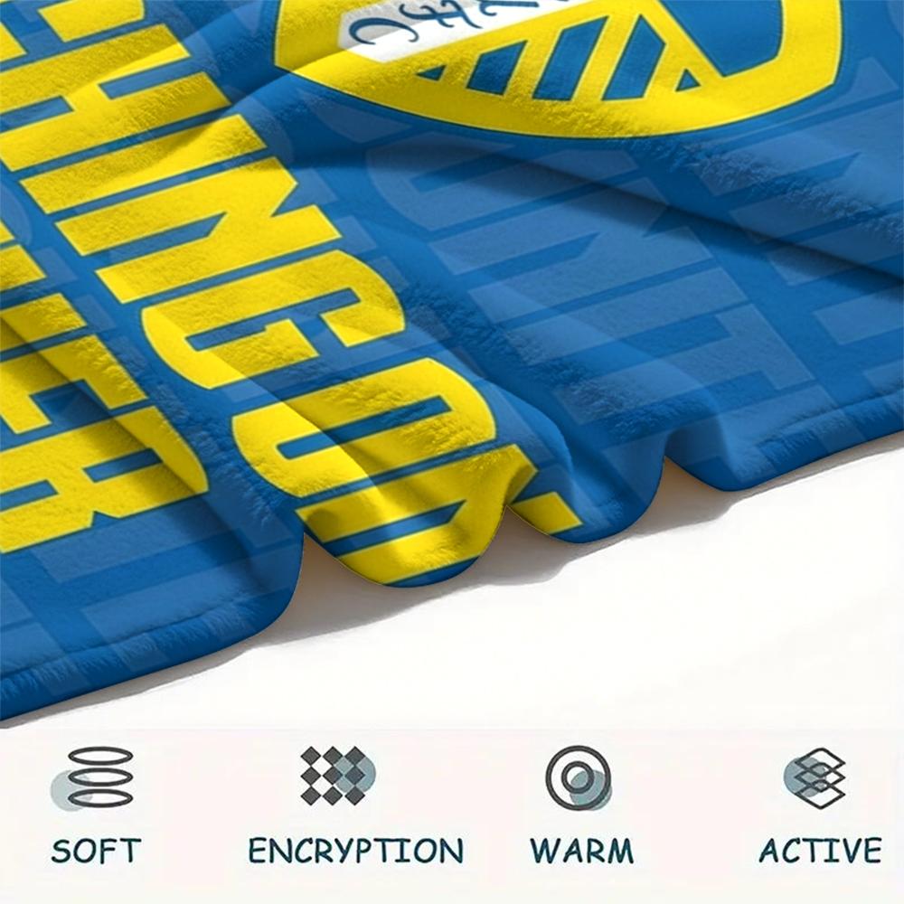 1PC Custom Name Leeds United Patterned Flannel Blanket Suitable For All Seasons for Home Decor Warmth and Comfort Gifts Holiday Present_xia