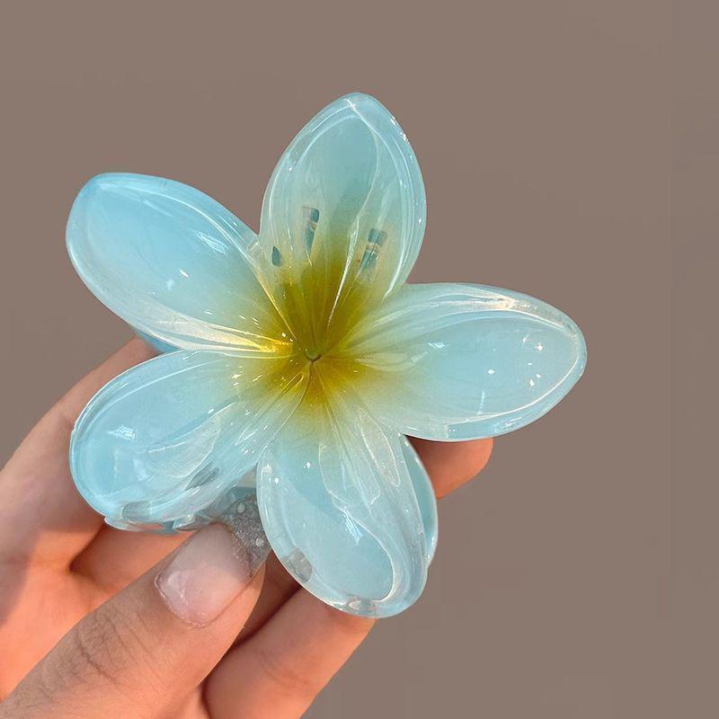 Elegant Marble Plumeria Hair Clip with Cross-Border Design
