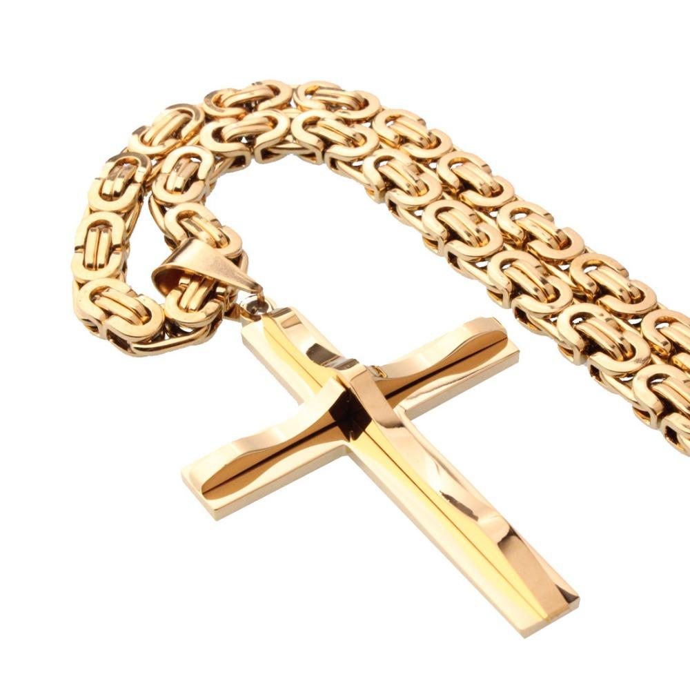 Titanium Steel Catholic Jewelry Accessories Retro Crucifix Pendant Chain Cross Necklace  Church