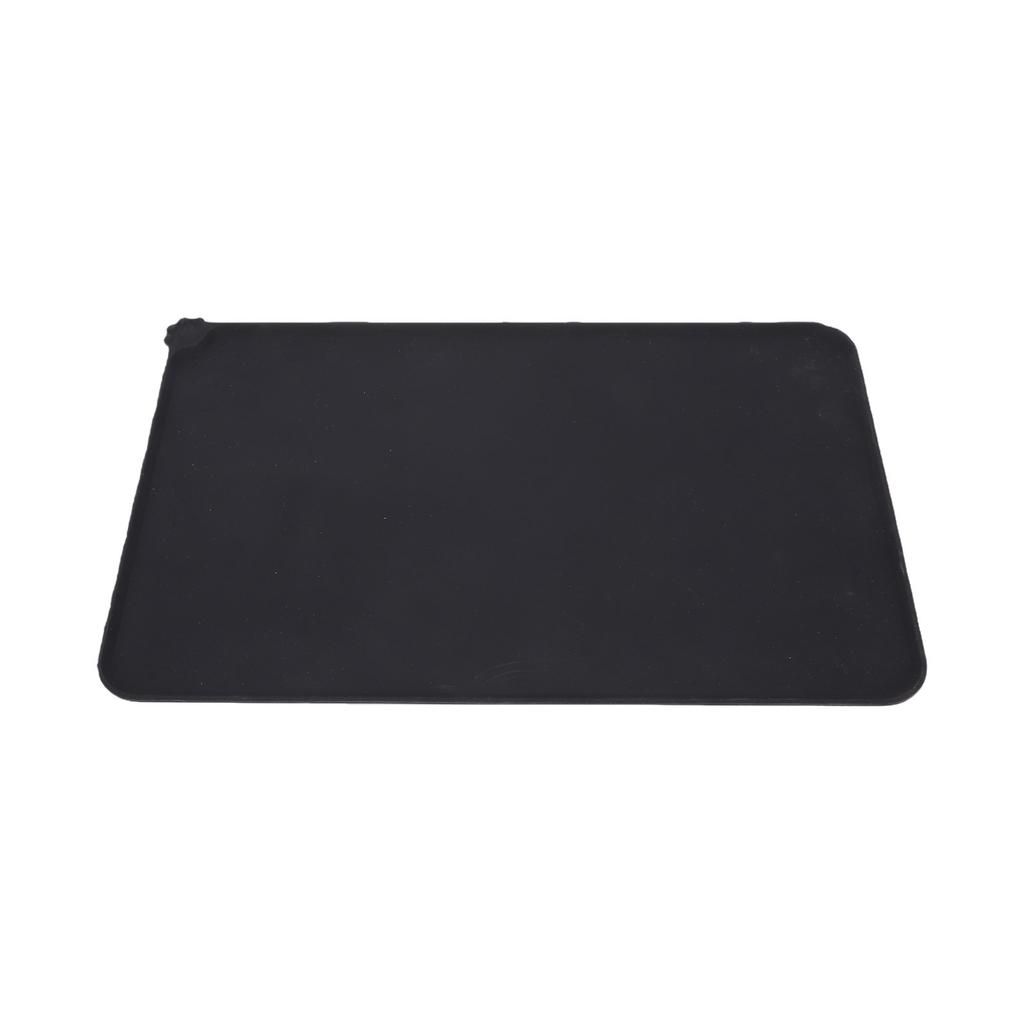 Silicone Pet Feeding Mat Slip Prevention Raised Edges Watertight Dog Feeding Table Mat with Paw Handle
